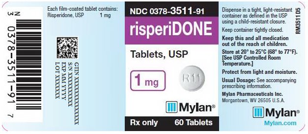 Risperidone Tablets, USP 1 mg Bottle Label