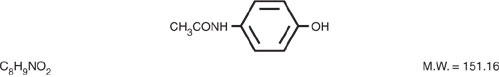 This is an image of the structural formula of Acetaminophen.