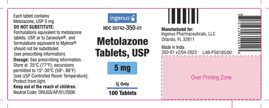 Metolazone Tablets - 5 mg -100's