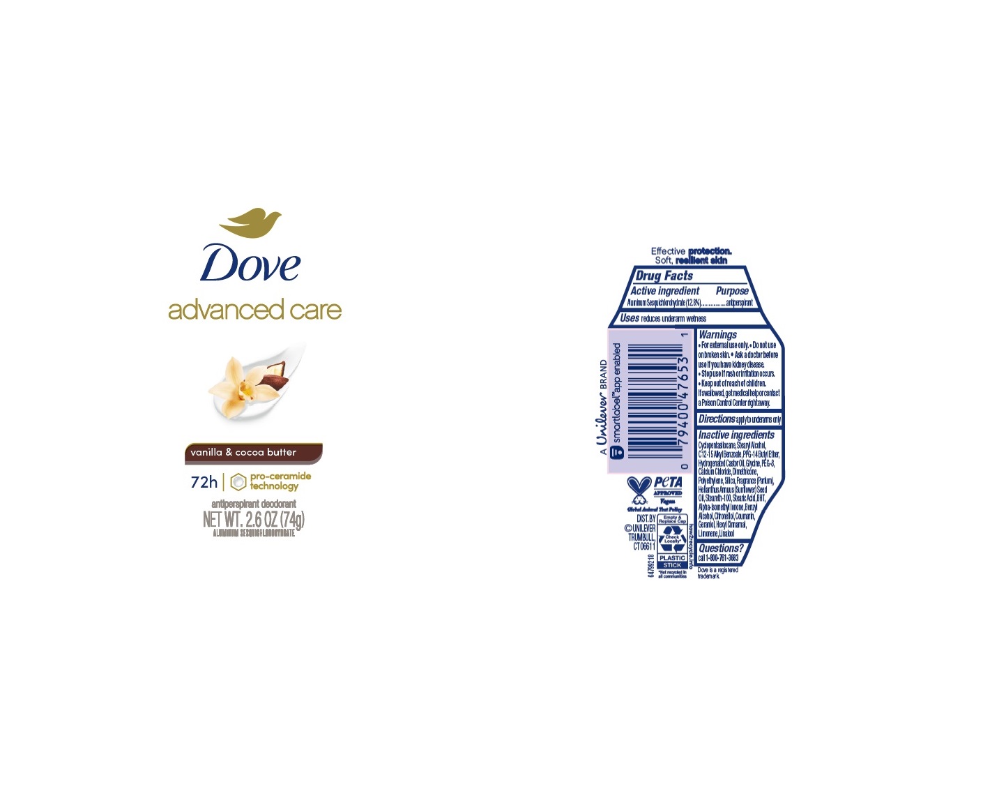 Dove Vanilla Cocoa Butter AP Deo IS