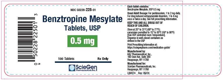 Benztropine Mesylate tab 0.5mg 100s label