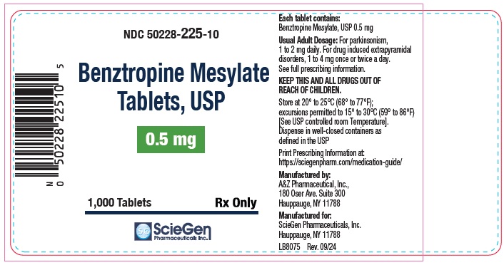 Benztropine Mesylate tab 0.5mg 1000s label