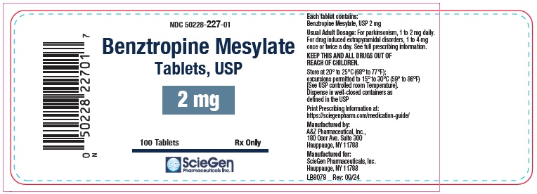 Benztropine Mesylate tab 2mg 100s label