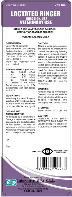 Ringer package label 250 mL