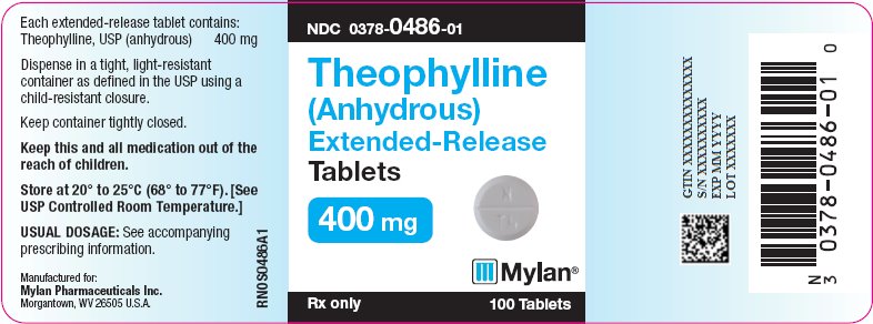 Theophylline (Anhydrous) Extended-Release Tablets 400 mg Bottle Label