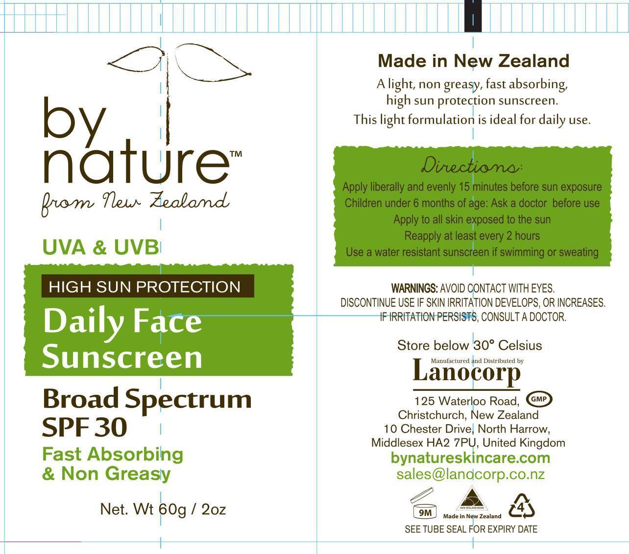 By Nature Face Cream BS SPF30 Box