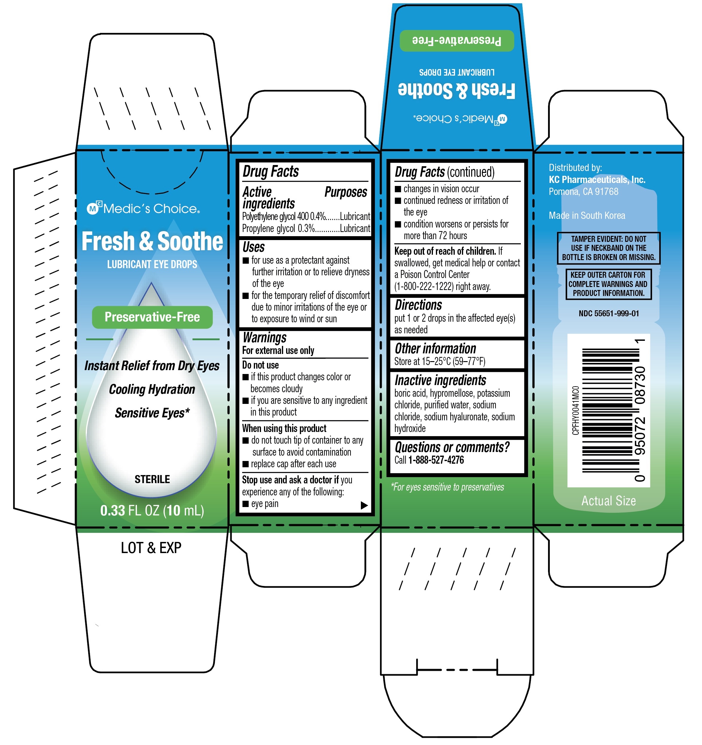 Medic's Choice Fresh & Soothe Lubricant Eye Drops 10mL 