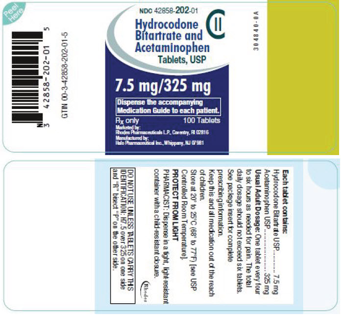 PRINCIPAL DISPLAY PANEL - 7.5 mg/325 mg Tablet Bottle Label