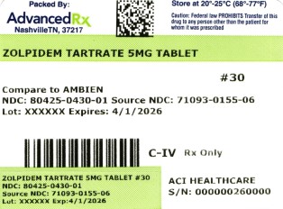 Zolpidem Tartrate 5mg #30