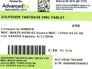 Zolpidem Tartrate 5mg #90