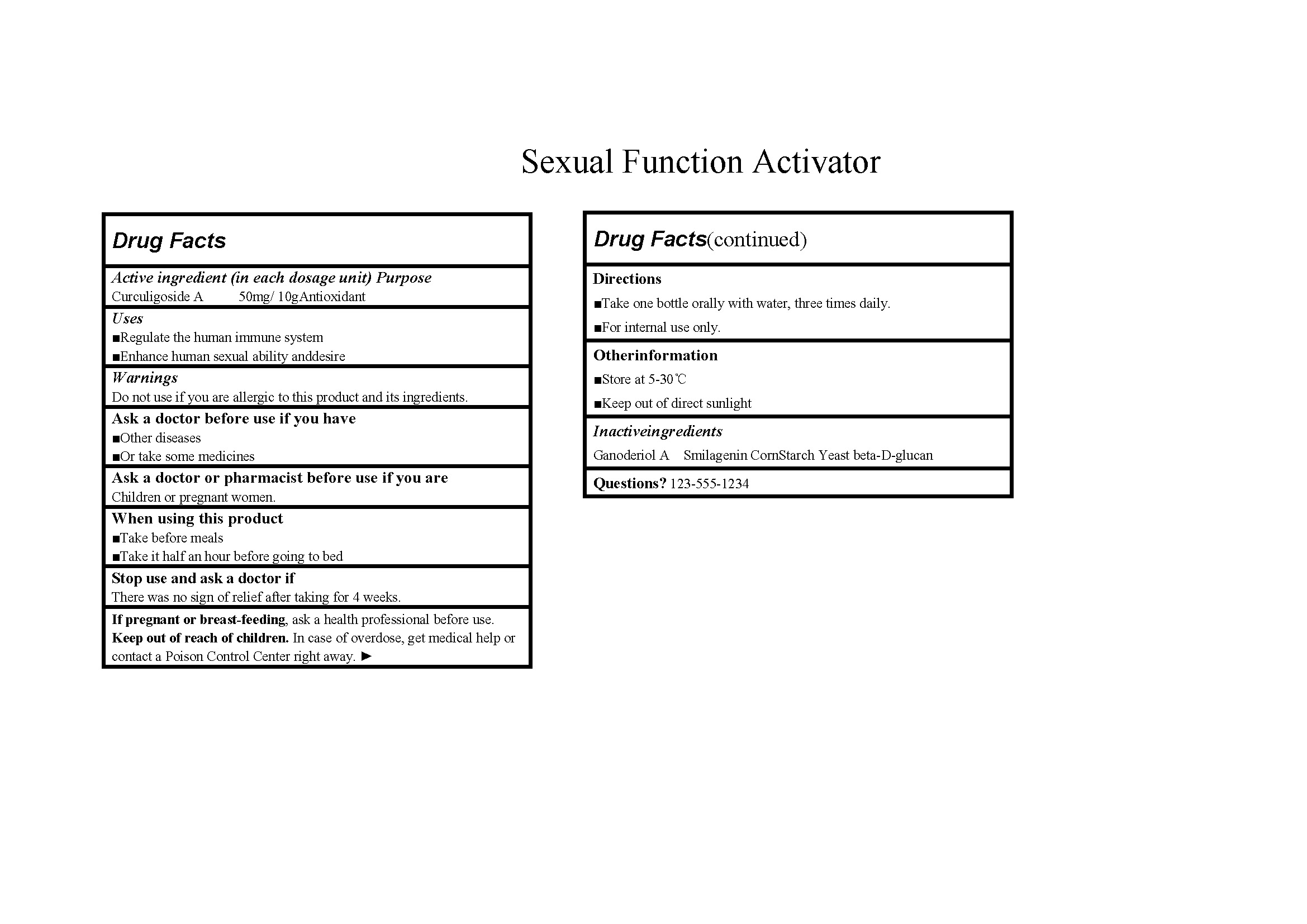 Sexual Function Activator 84611-102