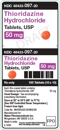 Thioridazine Hydrochloride 50 mg Tablets, USP Unit Carton Label
