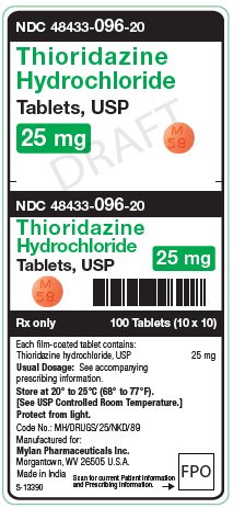 Thioridazine Hydrochloride 25 mg Tablets, USP Unit Carton Label