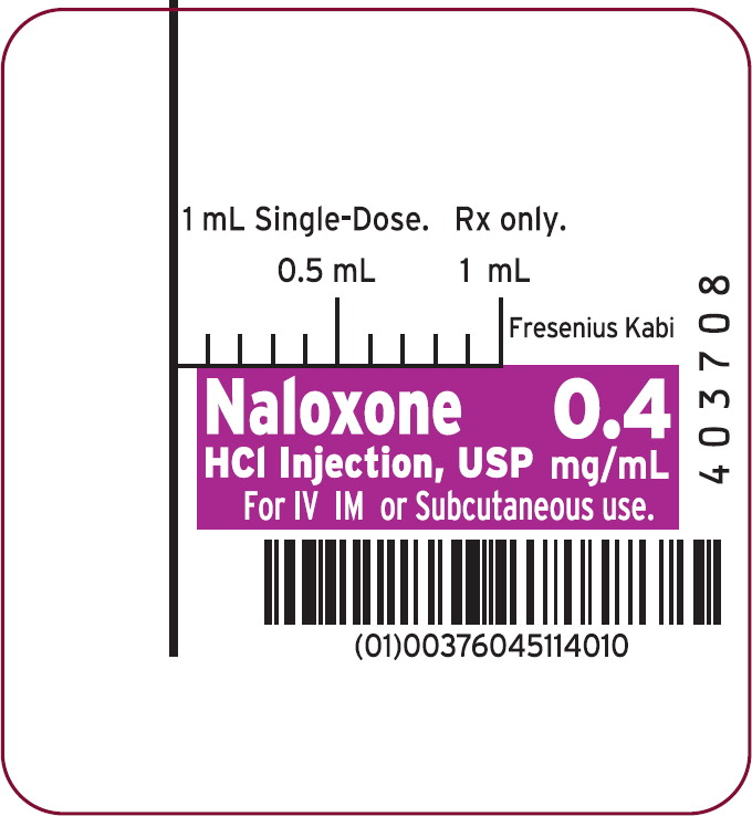 PACKAGE LABEL - PRINCIPAL DISPLAY – Naloxone 1 mL Syringe Label
