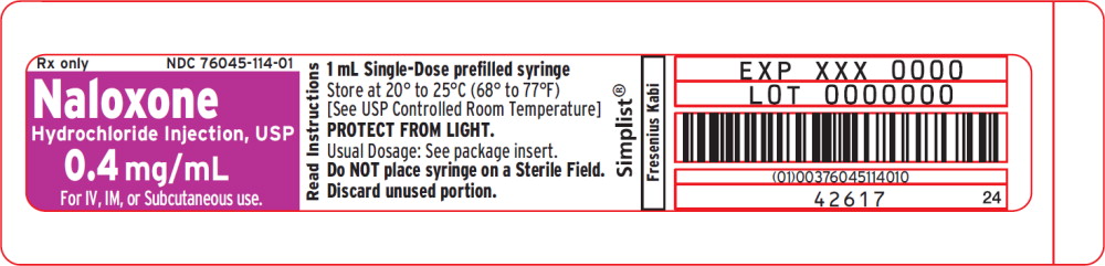 PACKAGE LABEL - PRINCIPAL DISPLAY – Naloxone 1 mL Print Mat Label
