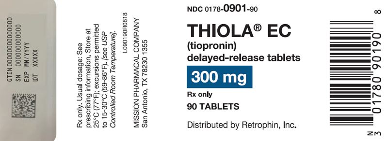 Thiola EC 300-mg Tablets label