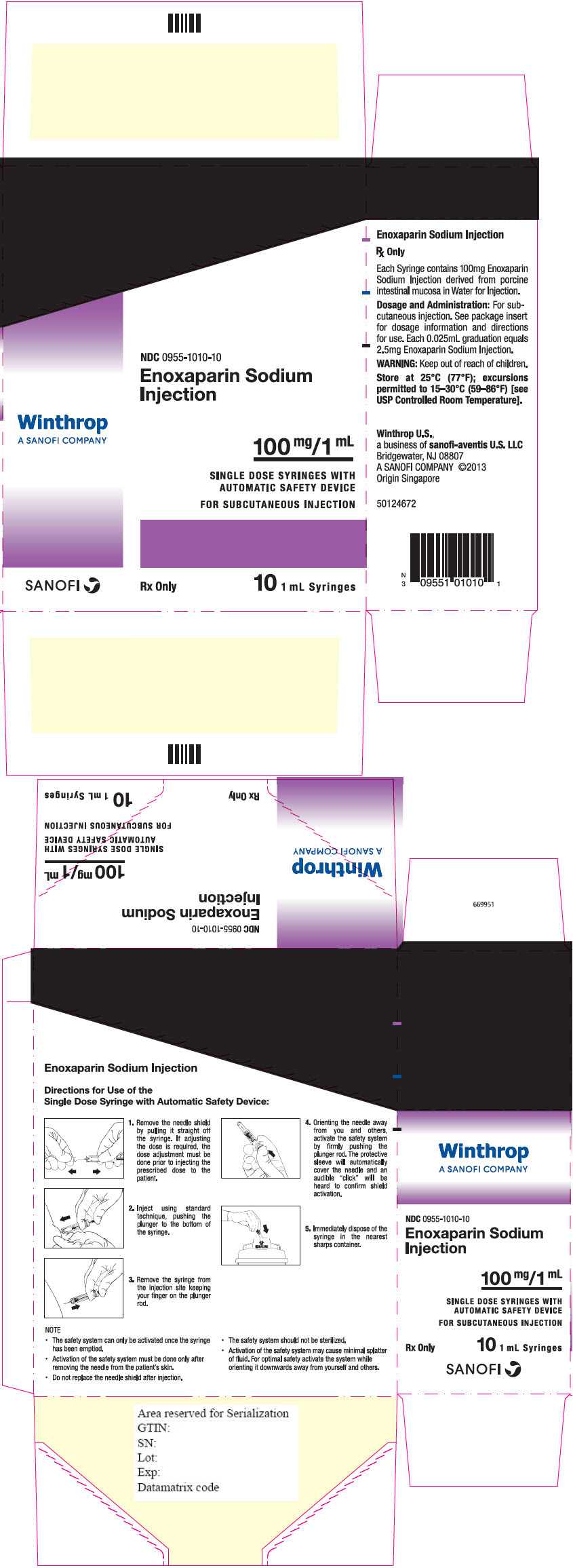 PRINCIPAL DISPLAY PANEL - 100 mg/1 mL Syringe Carton