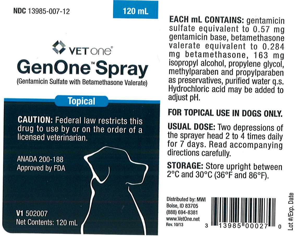 GENONE- gentamicin sulfate with betamethasone valerate spray