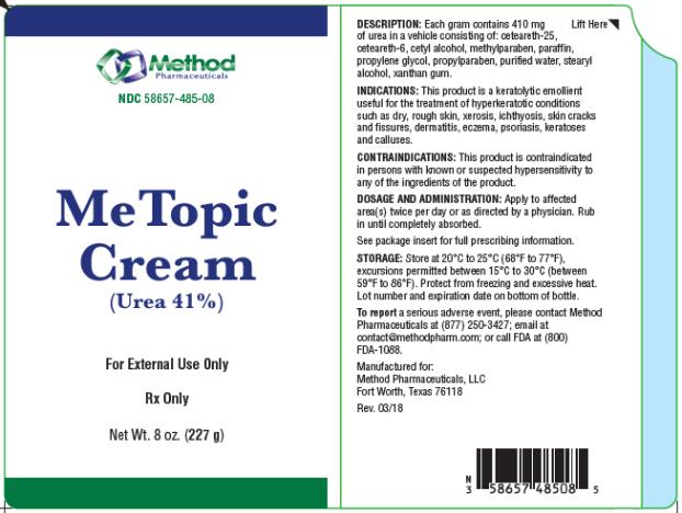 PRINCIPAL DISPLAY PANEL
NDC: <a href=/NDC/58657-485-08>58657-485-08</a>
MeTopic 
Cream
(Urea 41%)
For External Use Only 
Rx Only
Net Wt. 8 oz. (227 g)
