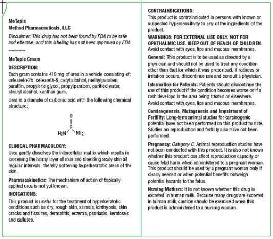 PRINCIPAL DISPLAY PANEL
NDC: <a href=/NDC/58657-485-08>58657-485-08</a>
MeTopic 
Cream
(Urea 41%)
For External Use Only 
Rx Only
Net Wt. 8 oz. (227 g)
