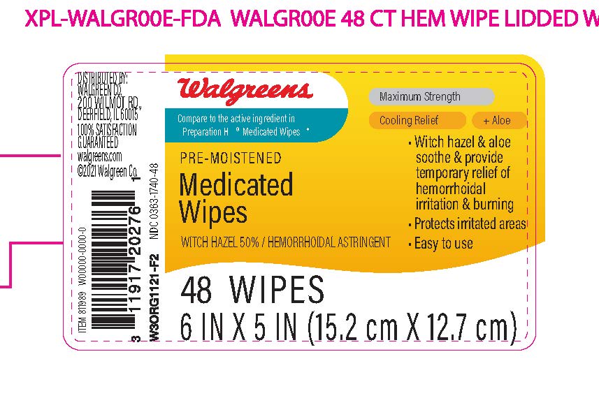 XPL-WALGR00xx-FDA 48ct HEM WIPES WIC811989 NDC0363-1740-48