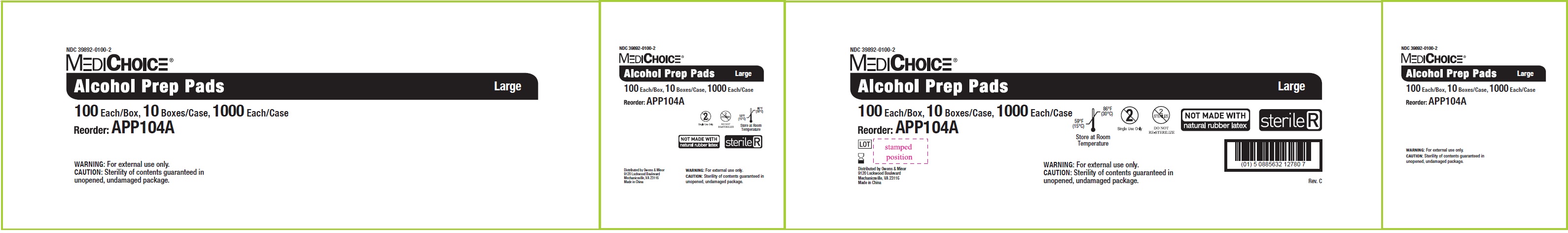 NDC - 39892-0100-2 - Alcohol Prep Pad - Box2