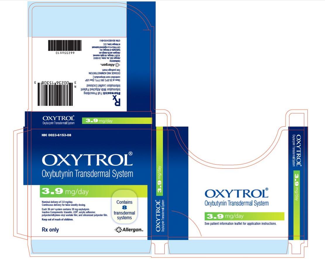 PRINCIPAL DISPLAY PANEL
OXYTROL® 
(oxybutynin transdermal system)
NDC: <a href=/NDC/0023-6153-08>0023-6153-08</a>
3.9 mg/day
Contains 8 transdermal systems
