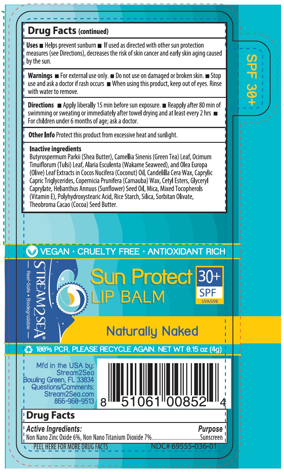 SUN PROTECT LIP BALM NATURALLY NAKED - Label