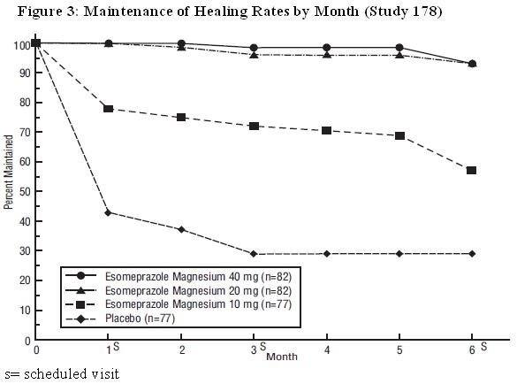 Figure 3: Maintenance of EE Healing Rates in Adults by Month (Study 178)