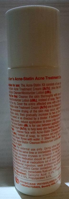 Dr Karr Acne-Statin_Back
