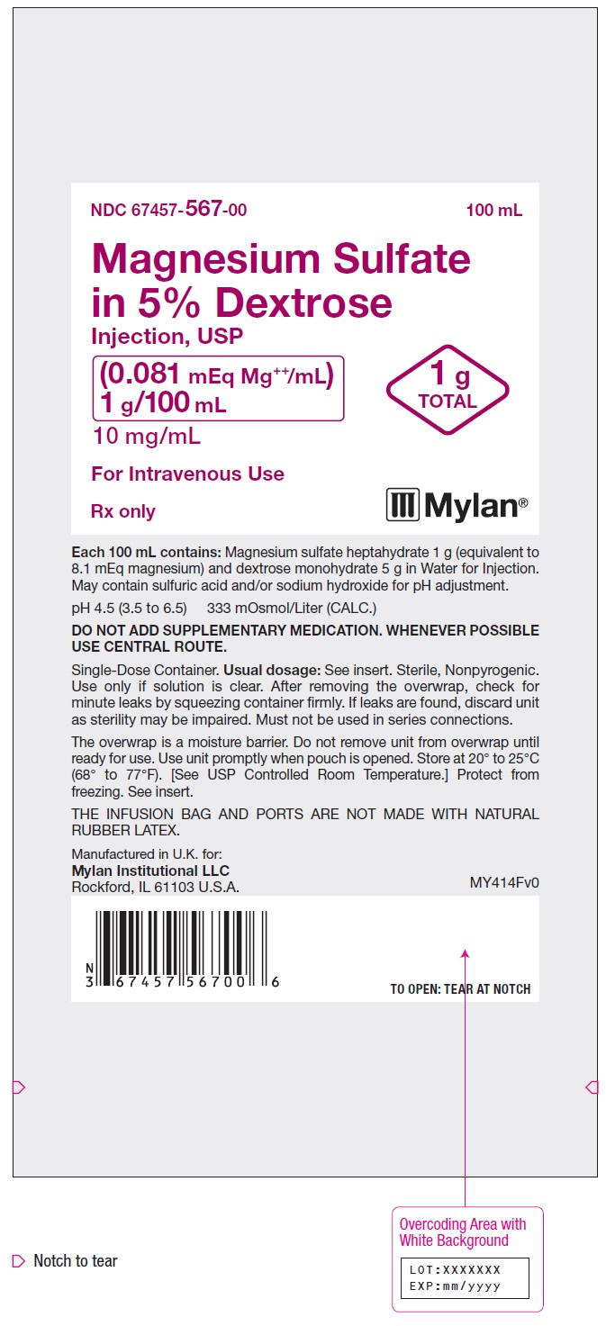 Magnesium Sulfate in 5% Dextrose Injection Label 1 g/100 L