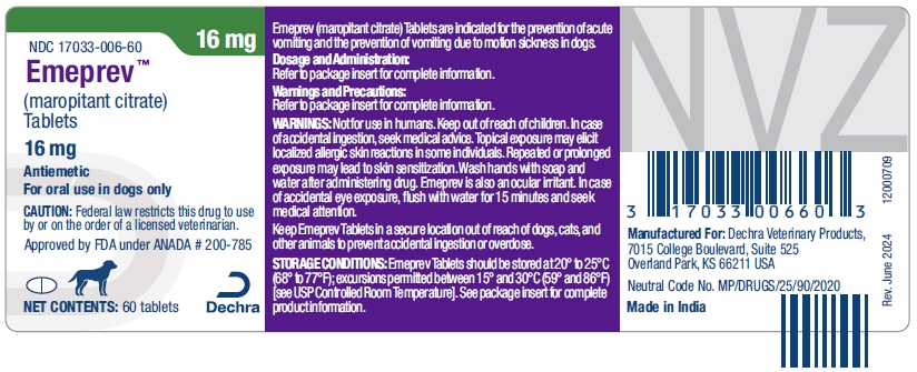 PRINCIPAL DISPLAY PANEL - 16 mg Tablet Bottle Label