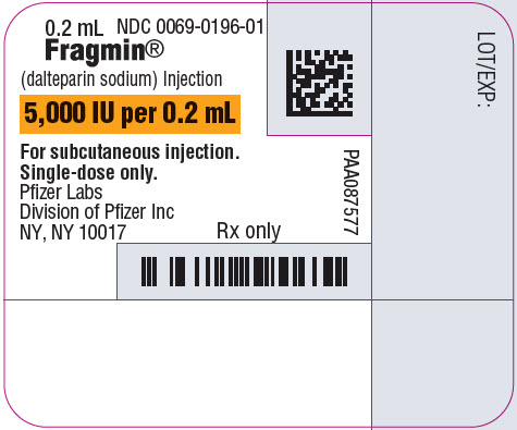 PRINCIPAL DISPLAY PANEL - 0.2 mL Syringe Label - 0196