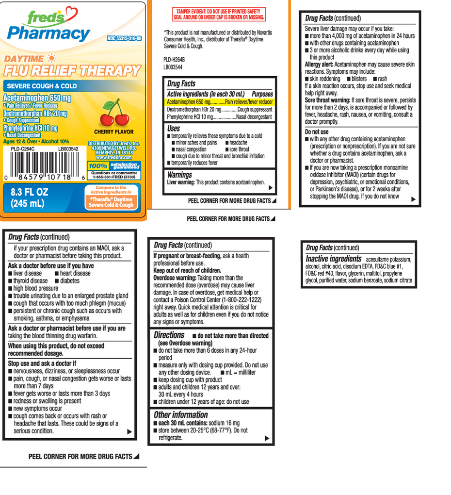 Acetaminophen 650 mg, Dextromethorphan HBr 20 mg, Phenylephrime HCl 10 mg