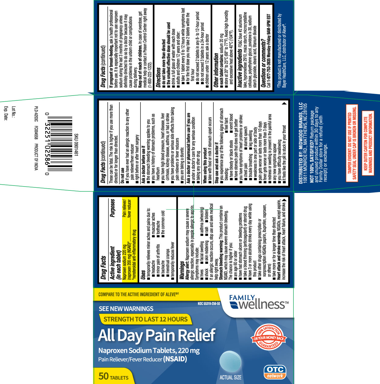 Naproxen sodium 220 mg (naproxen 200 mg) (NSAID)* *nonsteroidal anti-inflammatory drug