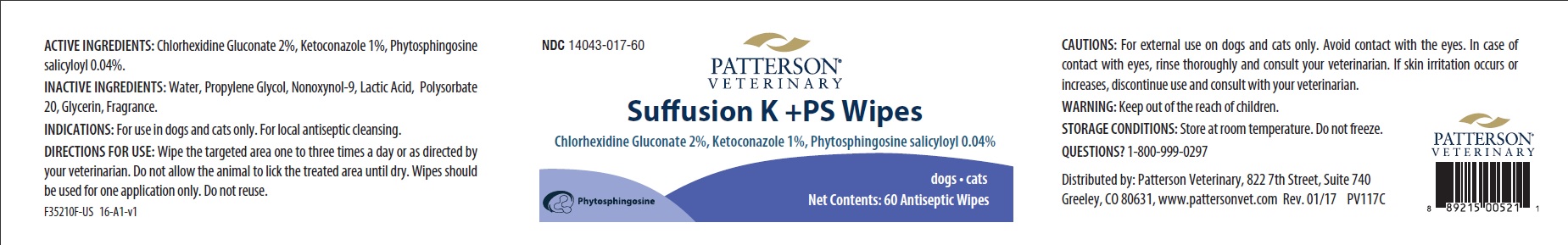 SUFFUSION K PS WIPES- chlorhexidine gluconate, ketoconazole