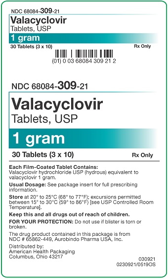 1 g Valacyclovir Tablets Carton