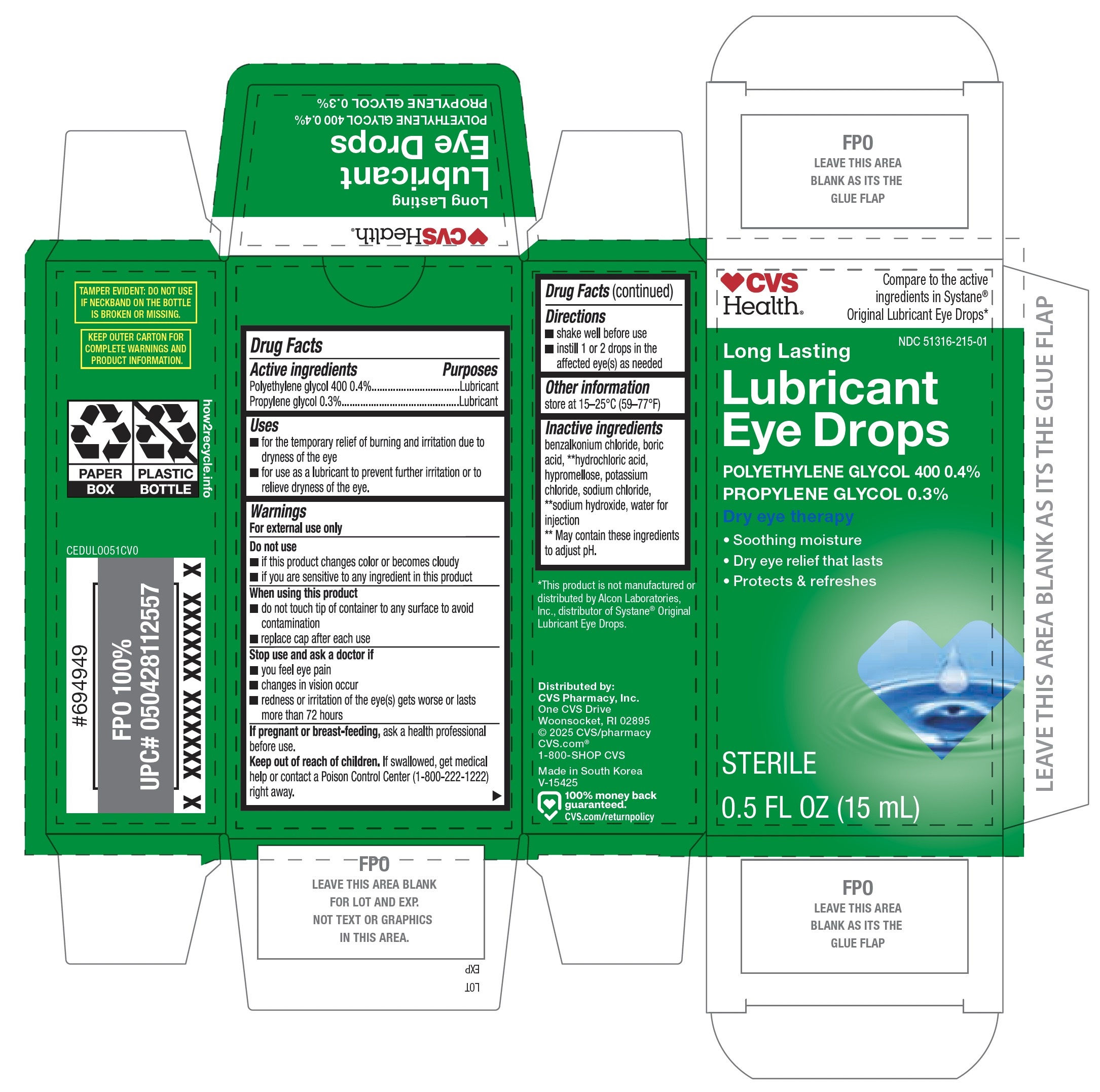 CVS Long Lasting Lubricant Eye Drops 15mL