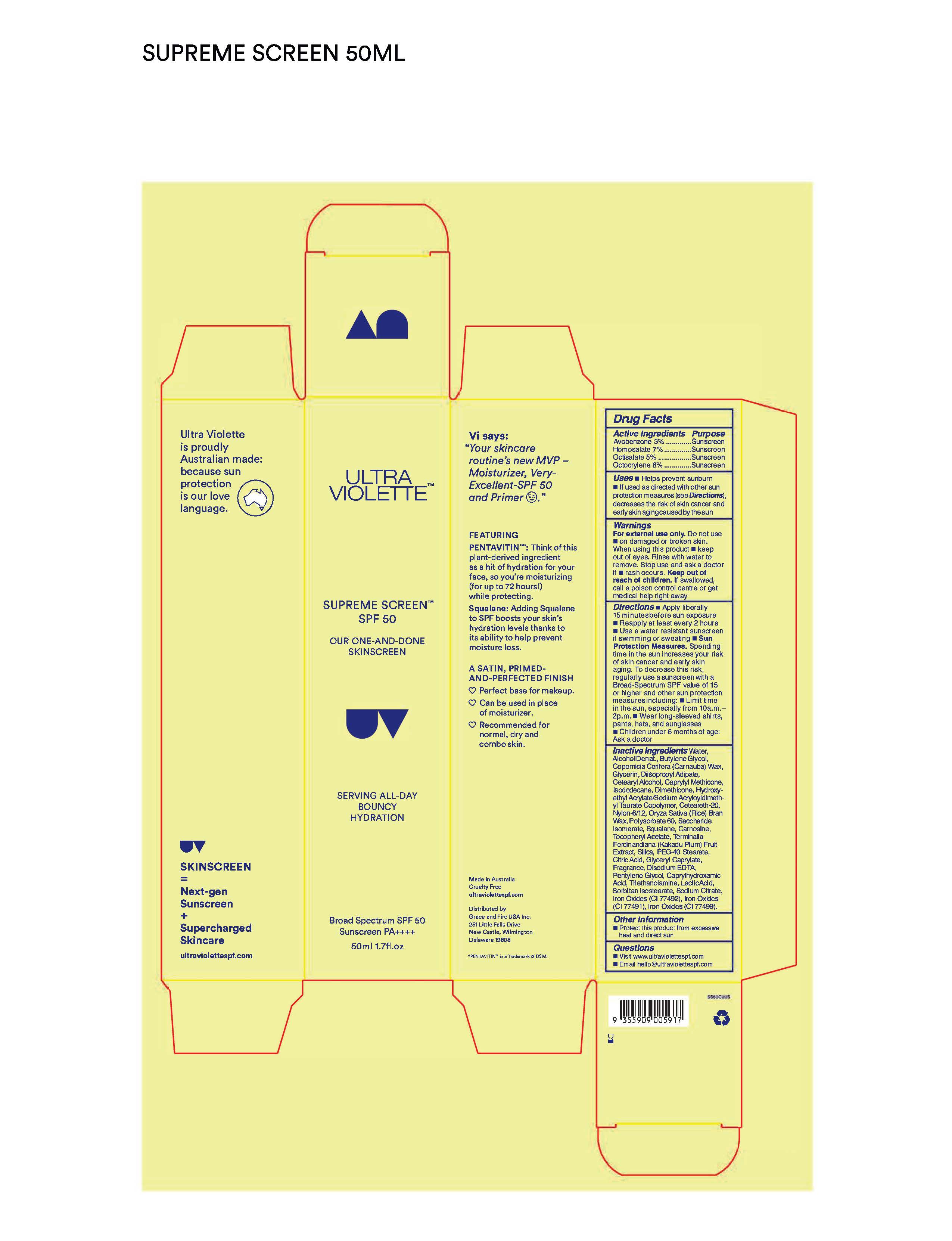 UV SUPREME SCREEN BROAD SPECTRUM SPF 50