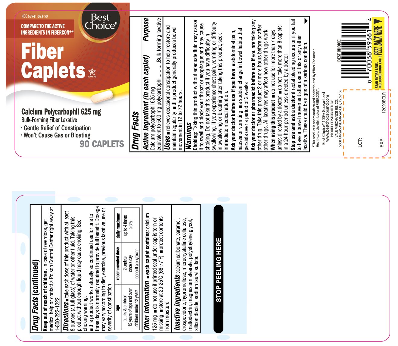 Best Choice Fiber Caplets Calcium Polycarbophil