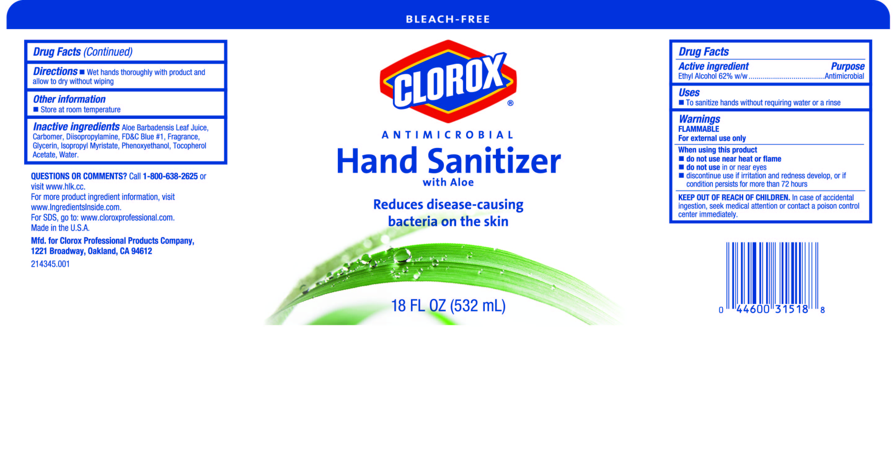 CLX Blue Hand Sanitizer