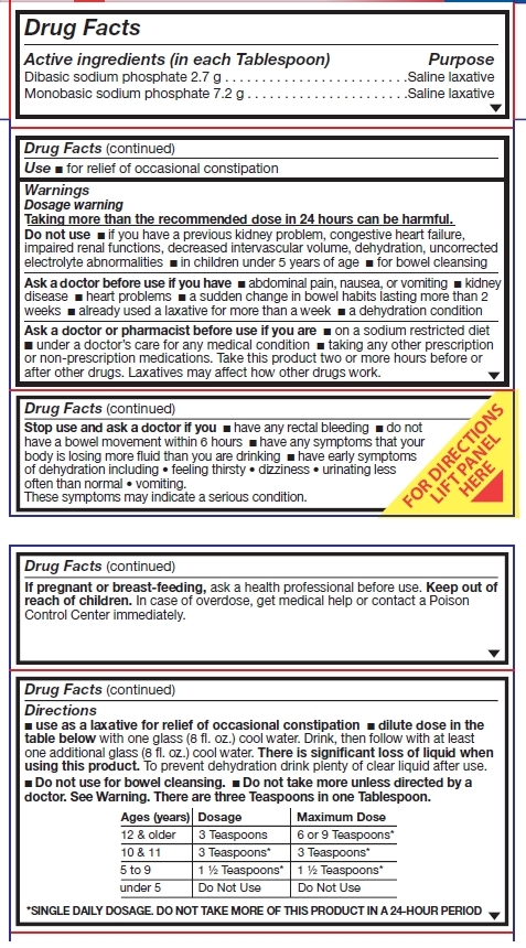 Sunmark Oral Saline Laxative Cherry Flavor Drug Facts