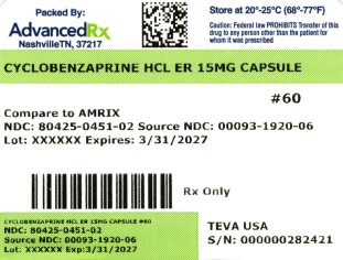 Cyclobenzaprine HCl ER 15mg #60