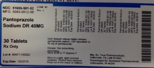 Pantoprazole Sodium DR 40MG 51655-501