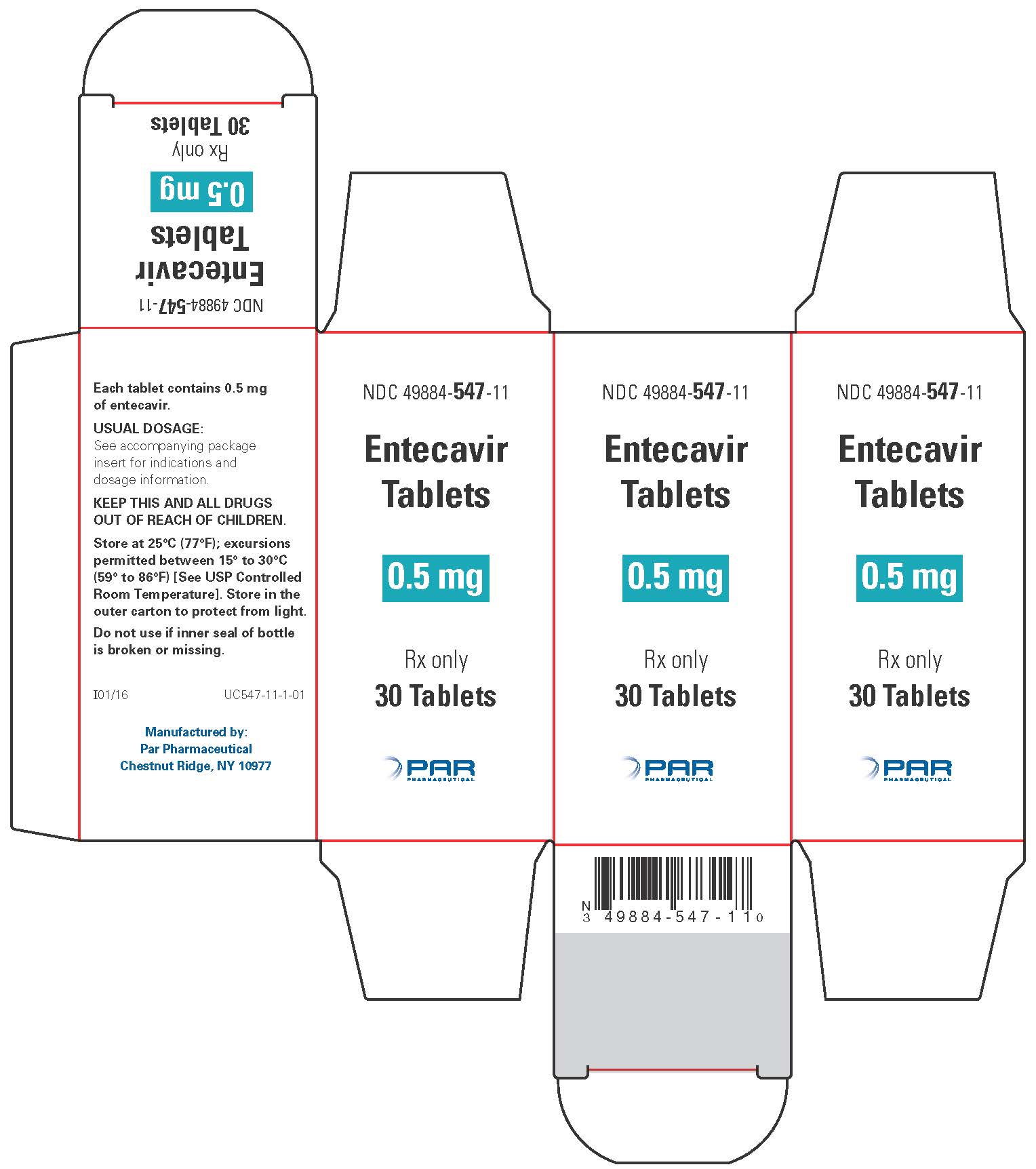 0.5 mg - 30 tablets - carton