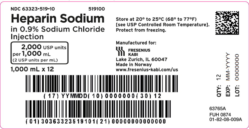 PACKAGE LABEL – PRINCIPAL DISPLAY – Heparin Sodium 1,000 mL Shipper Label

