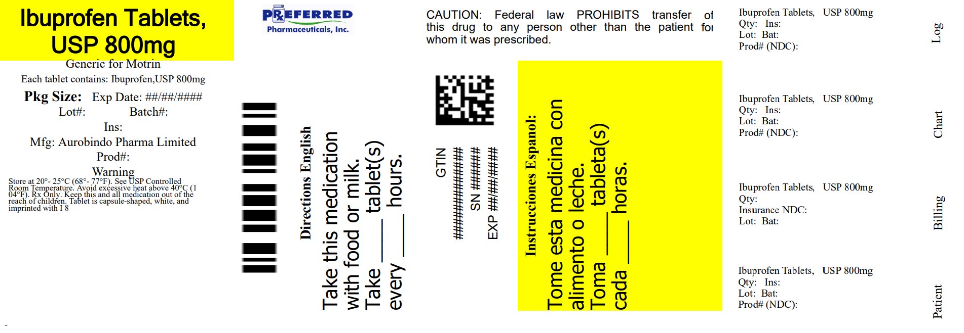 Ibuprofen Tablets   USP 800mg