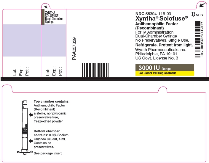 Principal Display Panel - 3000 IU Range Dual-Chamber Syringe Label