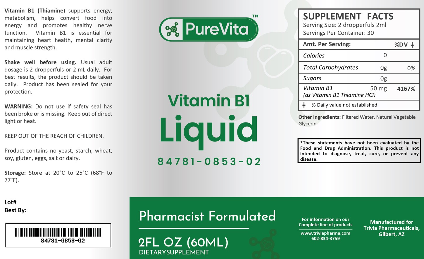 vitamin B1 label