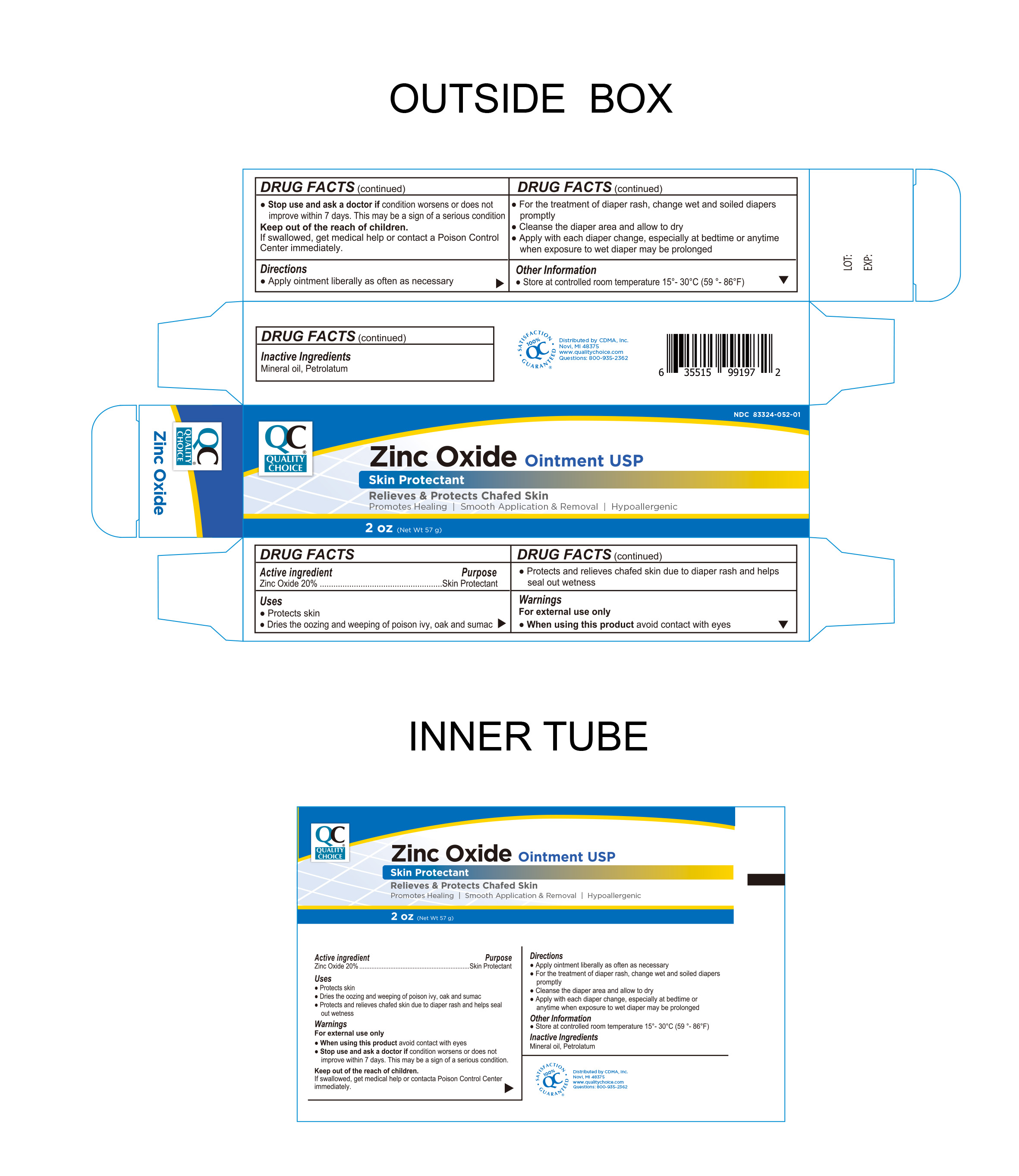 99197 QC ZINC OXIDE OINTMENT 2OZ REV07 050624 CDER